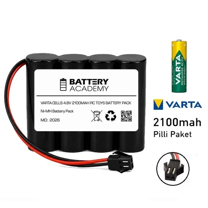 Varta Pilli 4.8V 2100mAh Ni-MH Siyah Soketli Oyuncak Araba Pili