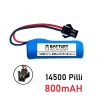 3.7V 14500 Li-ion Siyah Soketli Şarjlı Oyuncak Pili