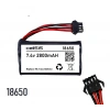 7.4V 18650 Li-ion 4lü Siyah Soketli 2800mAh Oyuncak Pili