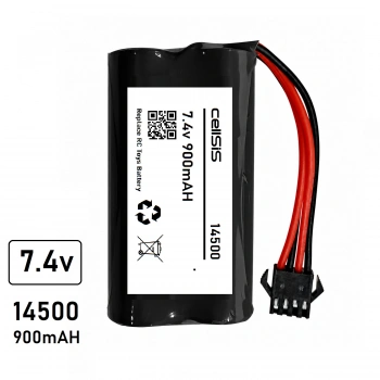 7.4v 14500 Li-ion 4lü Siyah Soketli 900mAH Oyuncak Pili