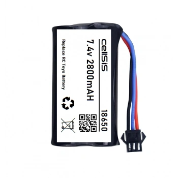 7.4V 18650 Li-ion 3’lü Siyah Soketli 2800mAh Oyuncak Pili