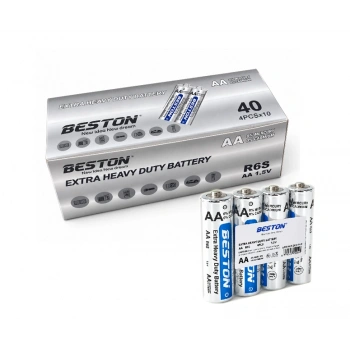 Beston 40’lı AA 1.5V R6 Çinko Karbon Kalem Pil