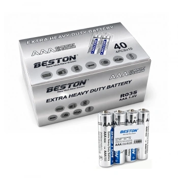 Beston 40’lı AAA 1.5V R03S Çinko Karbon İnce Pil
