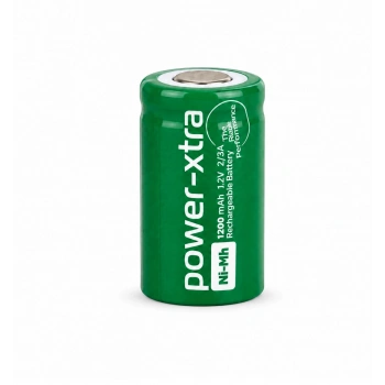 Power-Xtra 2/3A 1200mAh 1.2V Ni-MH Başsız Şarjlı Pil