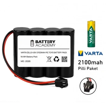 Varta Pilli 4.8V 2100mAh Ni-MH Siyah Soketli Oyuncak Araba Pili