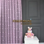 Yıldız Desen Gramajlı Örme Tül Perde – Pembe