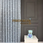 Yıldız Desen Gramajlı Örme Tül Perde – Mavi