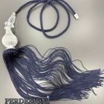 Lacivert Renk Gümüş Kuka Püsküllü Elmaslı Sarkıt