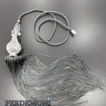 Koyu Gri Gümüş Kuka Püsküllü Elmaslı Sarkıt