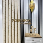 Halep Desen Ponponlu Yeni Sezon Krem Fon Perde