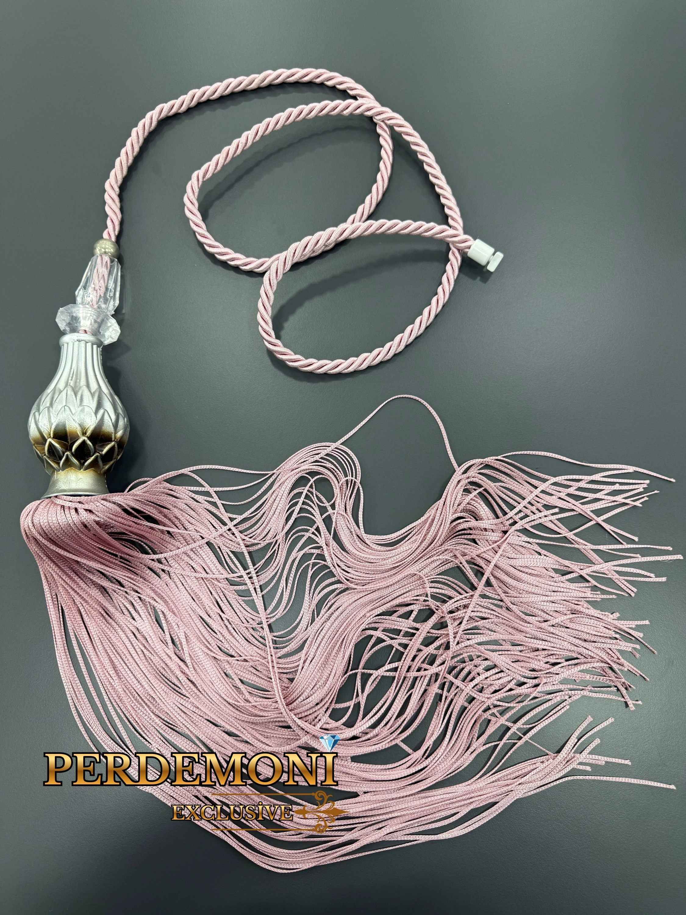 Gül Kurusu Gümüş Kuka Püsküllü Elmaslı Sarkıt