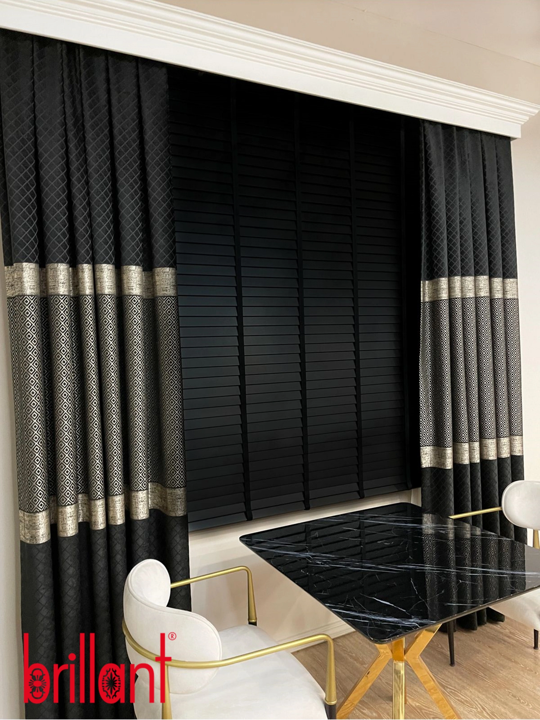 Siyah Renk %100 Ahşap Jaluzi Perde 50mm Ofis Modern Ve Tüm Mekanlar Için