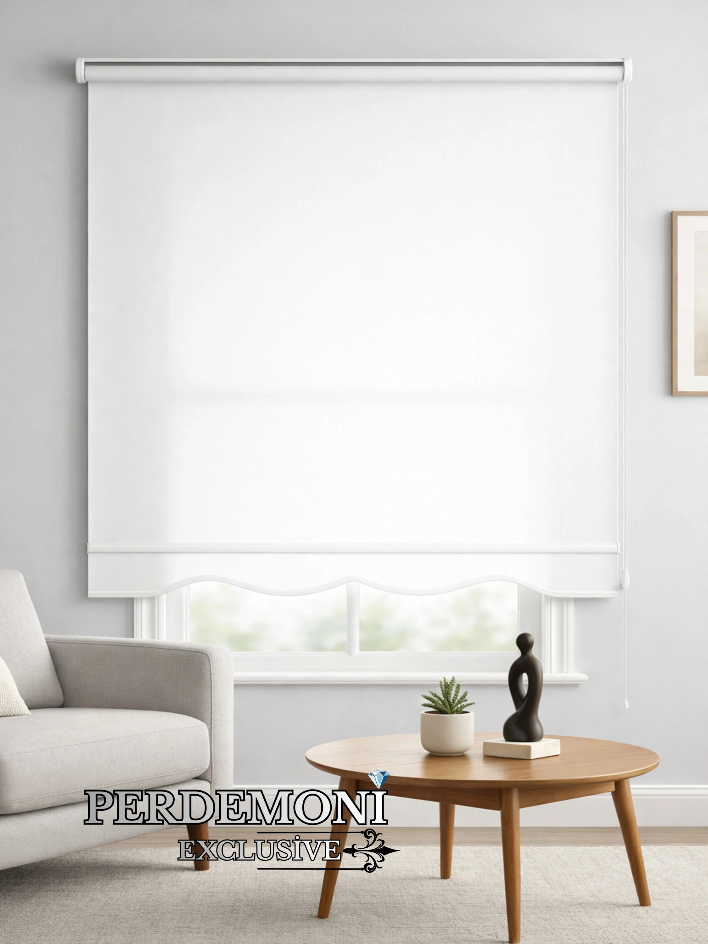 Mat Stor Perde - BEYAZ - Silinebilir - Temizliği Kolay - Kornişe, Tavana veya Duvara kolay montaj