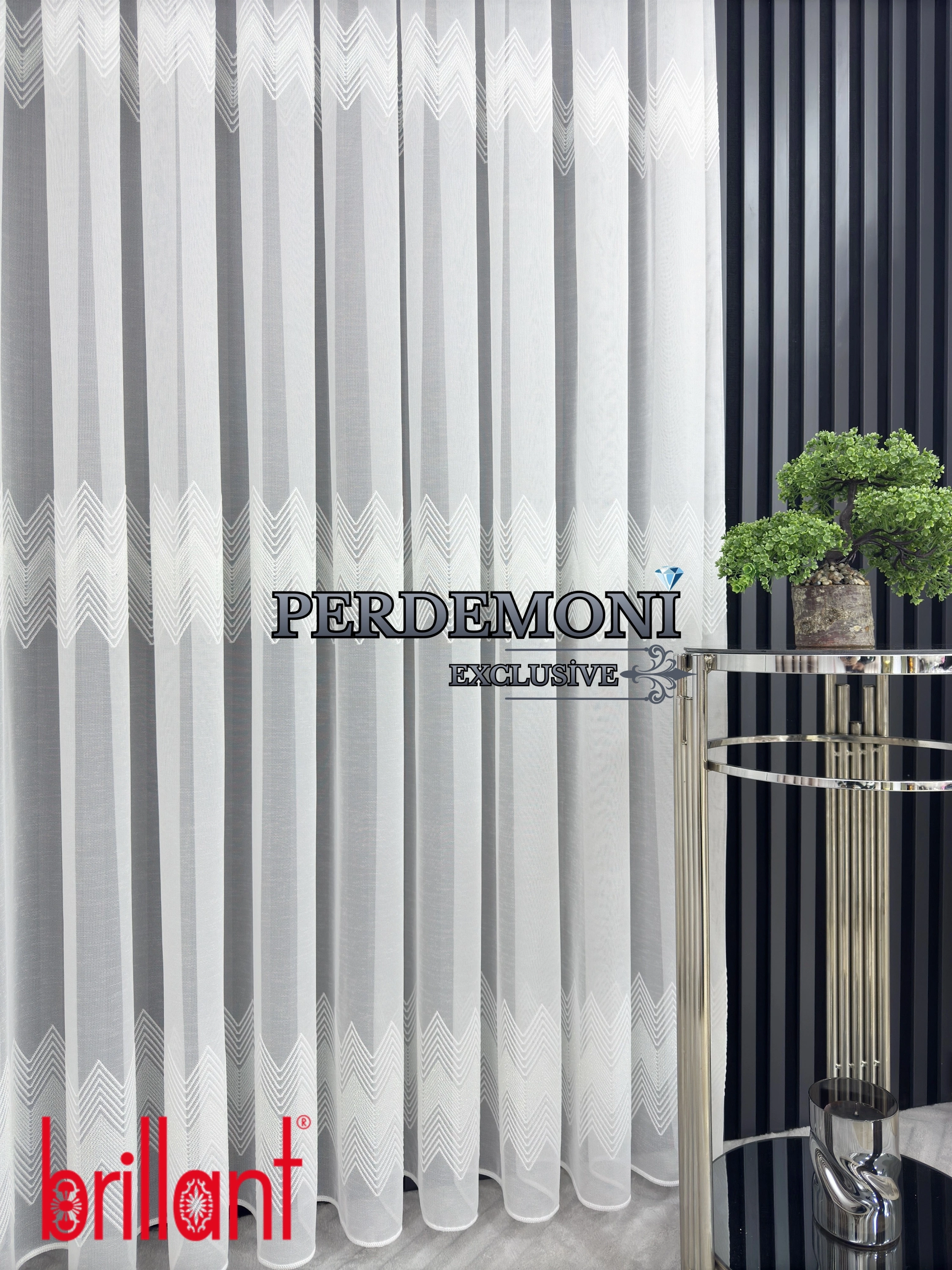 Arya Desen Ekru Renk Etek Kurşunlu Tül Perde Ütü İstemez