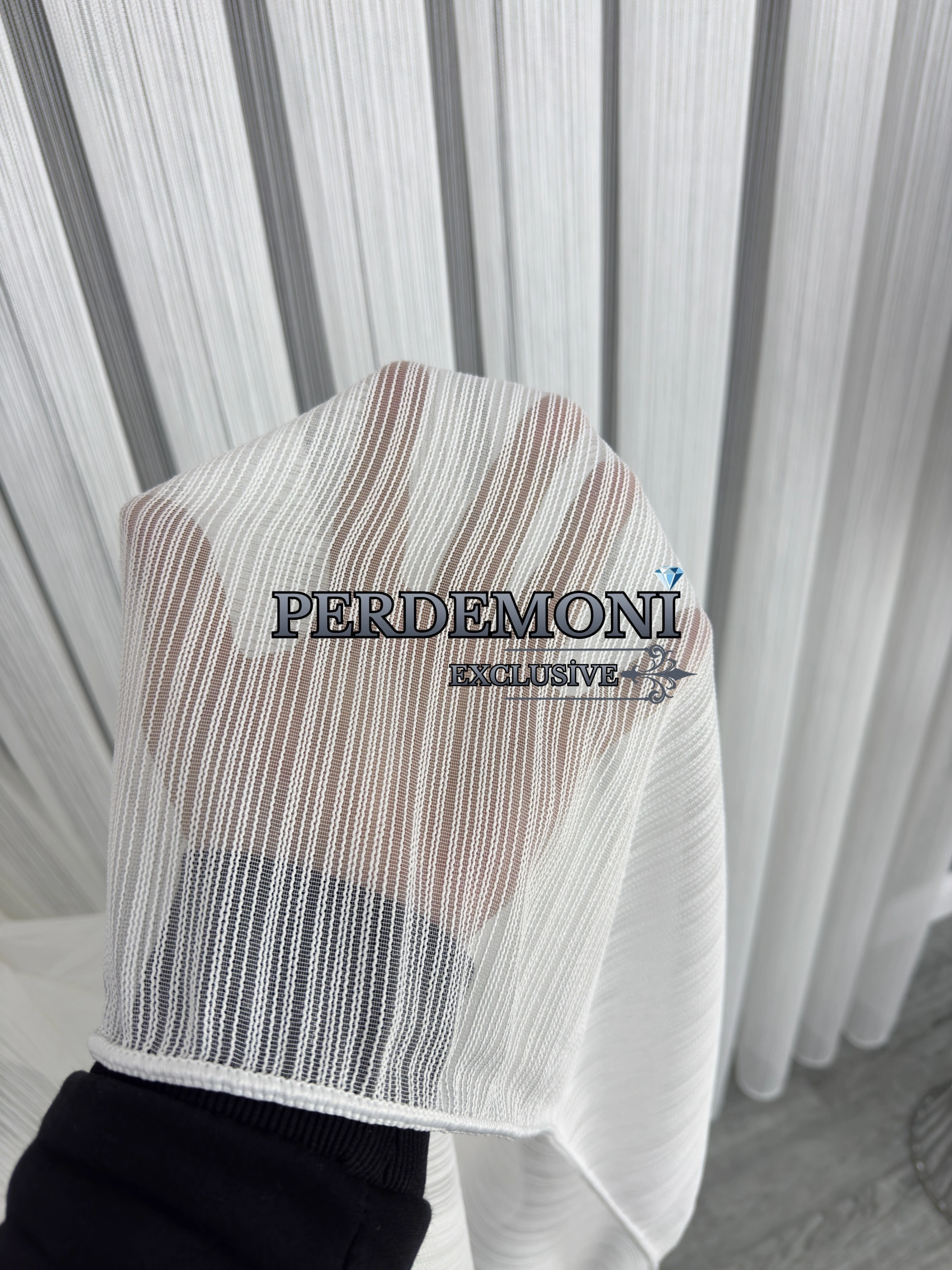 Esila Desen Etek Kurşunlu Tül Perde Ütü İstemez Dökümlü Kumaş