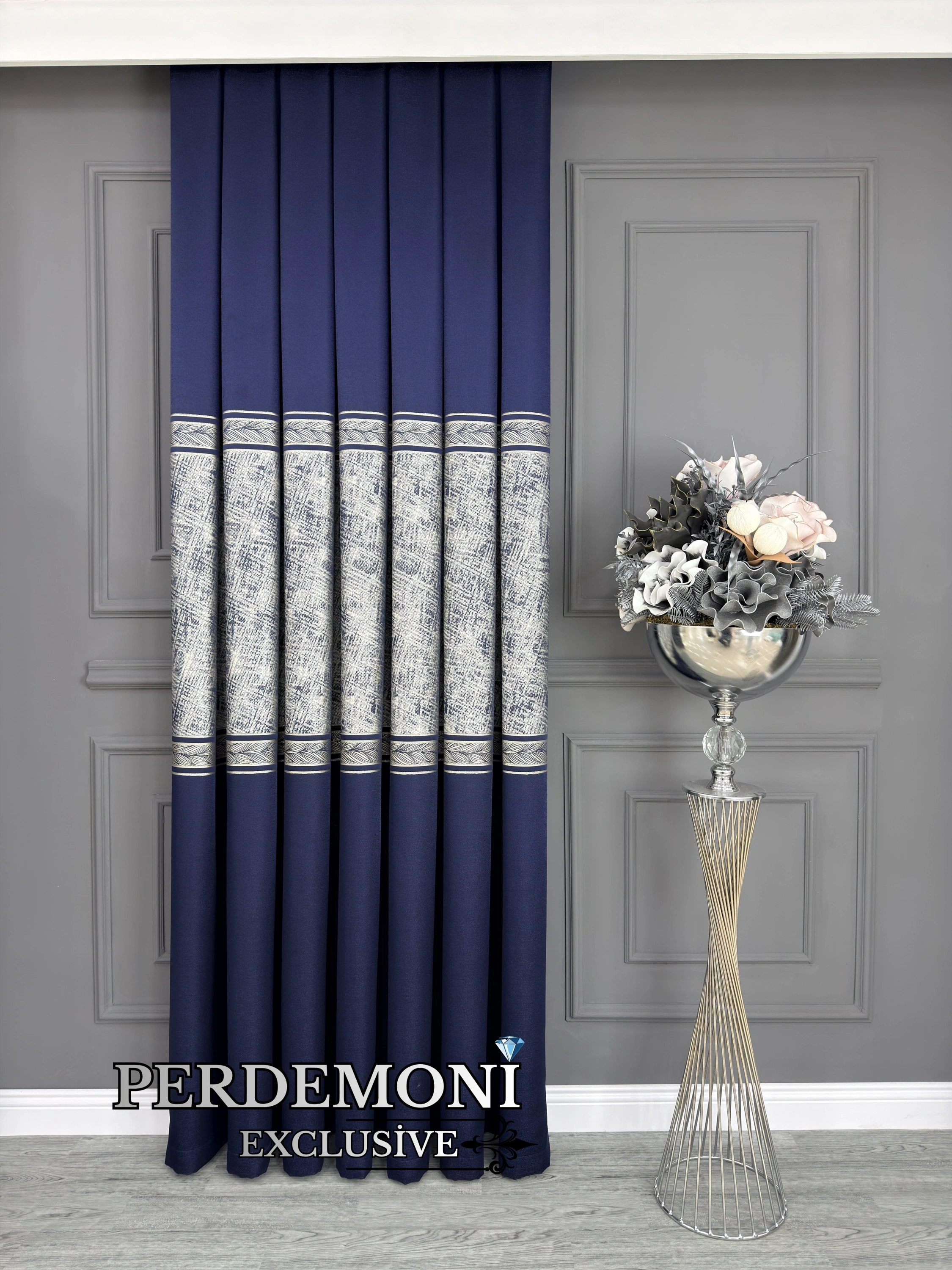 Hermes Desen Pano Fon Perde Yeni Sezon Lacivert 7 FARKLI RENK