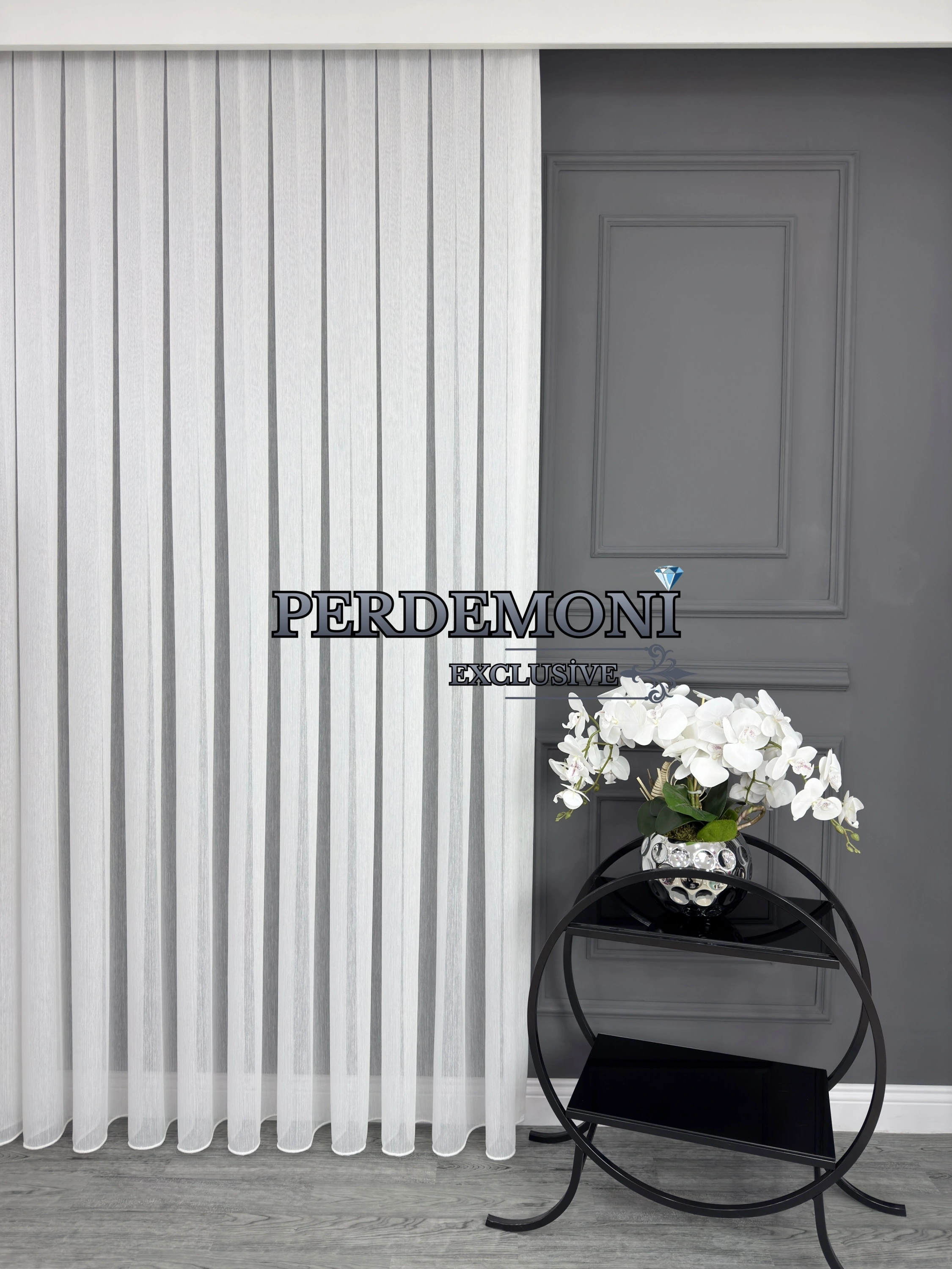 Simli Bambu Desen Etek Kurşunlu Tül Perde Ütü İstemez Gramajlı Ürün