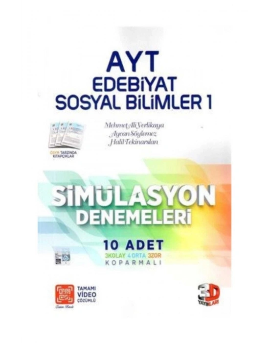 3D AYT Edebiyat Sosyal Bilimler 1 Tamamı Video Çözümlü Simülasyon Denemeler