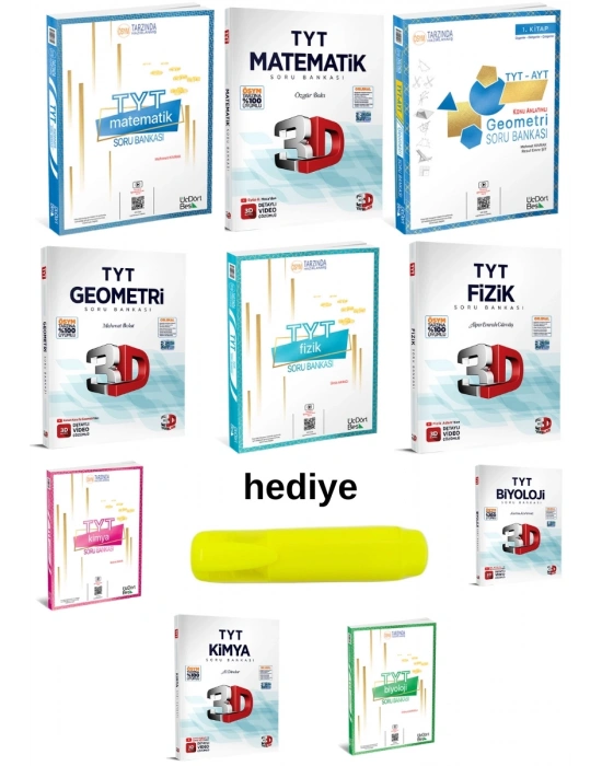 3D ve Üçdörtbeş TYT Sayısal Soru Bankası Seti 10 Kitap