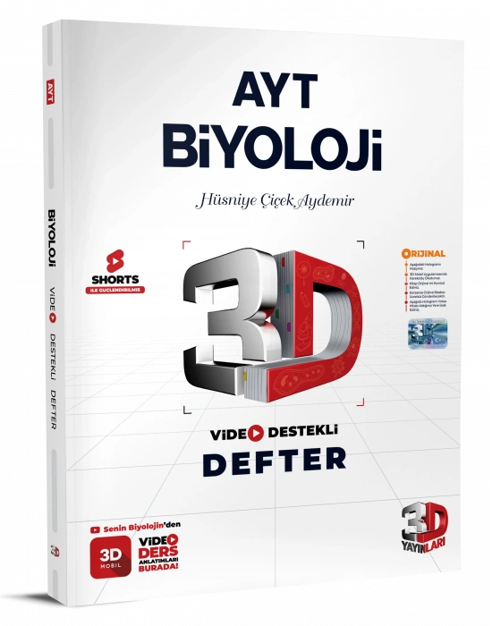 3D Yayınları AYT Biyoloji Video Destekli Defter