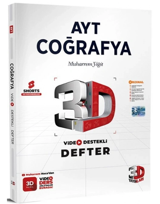 3D Yayınları AYT Coğrafya Video Destekli Defter