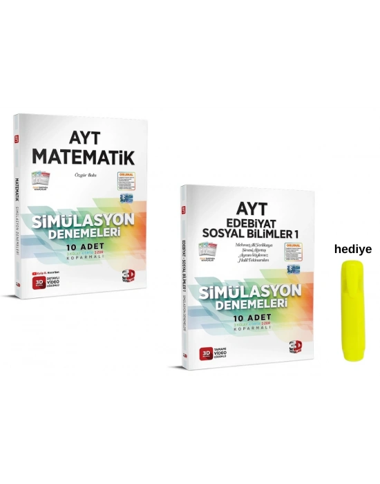 3D Yayınları AYT Eşit Ağırlık Matematik Edebiyat Sosyal Bilimler Simülasyon Deneme Seti