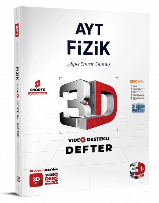 3D Yayınları AYT Fizik Video Destekli Defter