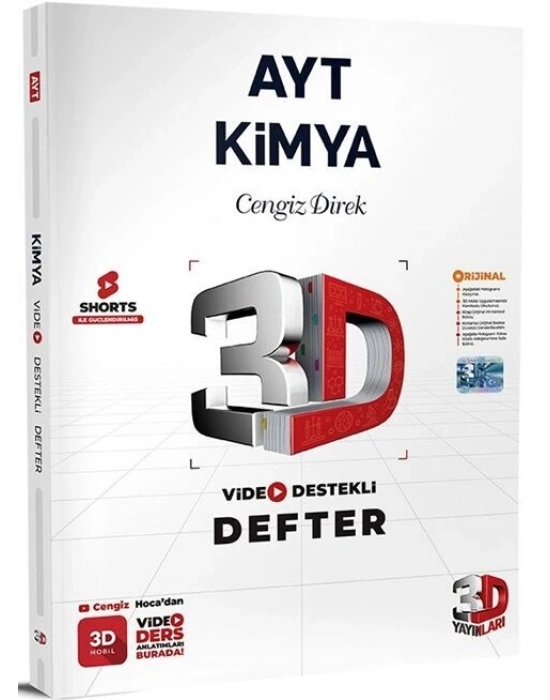 3D Yayınları AYT Kimya Video Destekli Defter