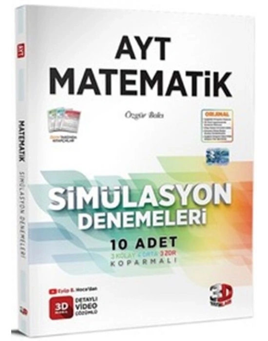 3D Yayınları AYT Matematik Simülasyon 10 lu Denemeleri