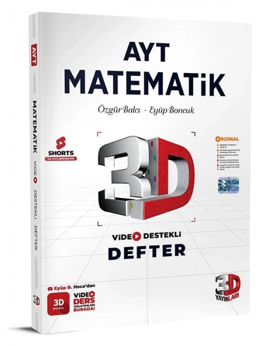 3D Yayınları AYT Matematik Video Destekli Defter