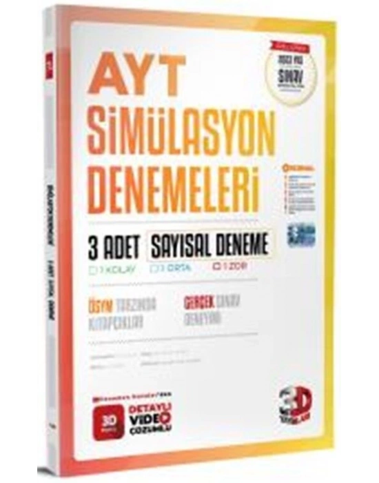 3D Yayınları AYT Sayısal 3 lü Simülasyon Genel Deneme
