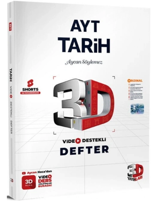 3D Yayınları AYT Tarih Video Destekli Defter