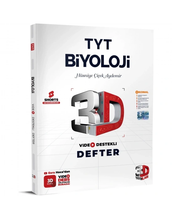3D Yayınları Tyt Biyoloji Video Destekli Defter