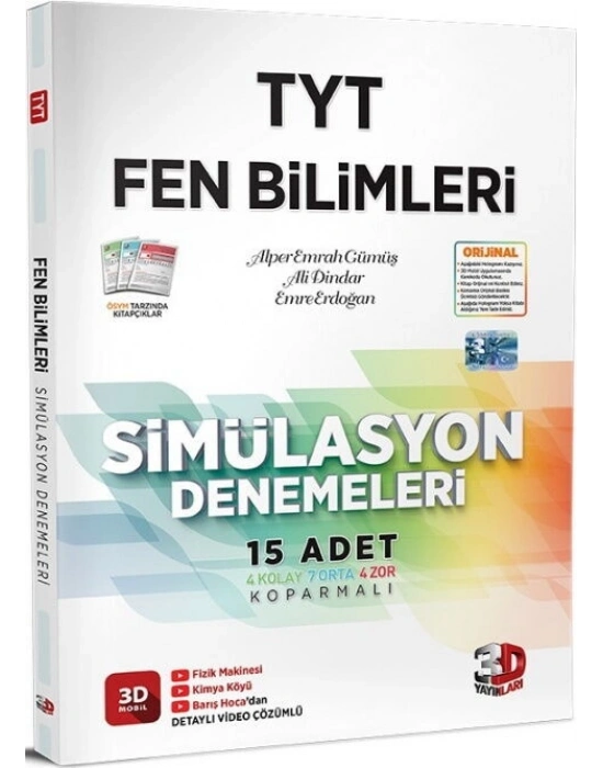 3D Yayınları TYT Fen Bilimleri Simülasyon 15 Deneme