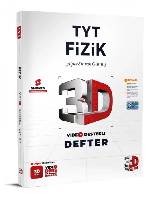 3D Yayınları TYT Fizik Video Destekli Defter 3D Yayınları
