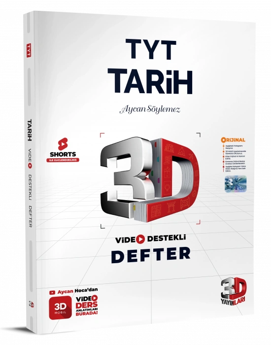 3D Yayınları TYT Tarih Video Destekli Defter
