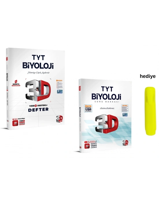 3D Yayınları Tyt Video Destekli Biyoloji Defter ve Soru Bankası Seti