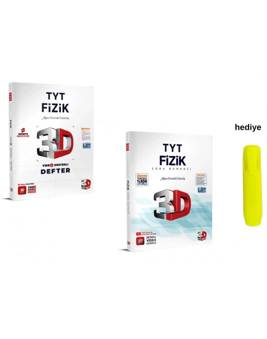 3D Yayınları Tyt Video Destekli Fizik Defter ve Soru Bankası Seti