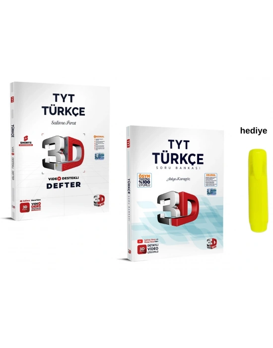 3D Yayınları Tyt Video Destekli Türkçe Defter ve Soru Bankası Seti
