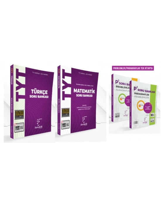 KAREKÖK YAYINLARI TYT TÜRKÇE - MATEMATİK - TYT P² (Problemler ve Paragraf) SORU BANKASI (3 KİTAP)