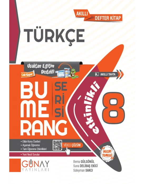 GÜNAY YAYINLARI 8.SINIF BUMERANG ETKİNLİKLİ TÜRKÇE