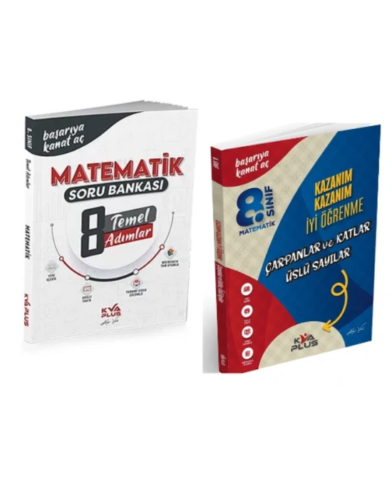 KORAY VAROL YAYINLARI 8. SINIF MATEMATİK TEMEL ADIMLAR SORU BANKASI VE KAZANIM KAZANIM İYİ ÖĞRENME ÇARPANLAR VE KATLAR ÜSLÜ SAYILAR (2 KİTAP)
