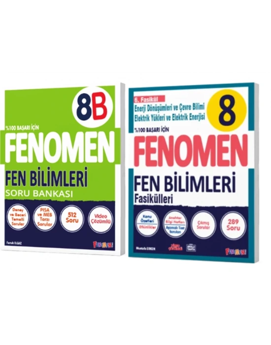 8. SINIF Fen Bilimleri B Soru Bankası + Fen Bilimleri 6. Fasikül (Enerji Dön. Ve Çevre Bil.-Elektrik Yükleri Elek.Enerjisi)