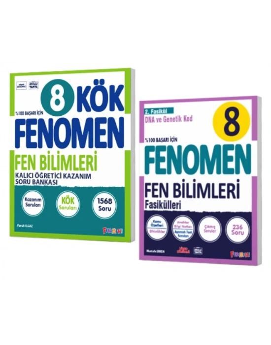 FENOMEN YAYINLARI 8. SINIF Kök Fen Bilimleri Soru Bankası + Fen Bilimleri 2. Fasikül (DNA Ve Genetik Kod)(2 KİTAP)