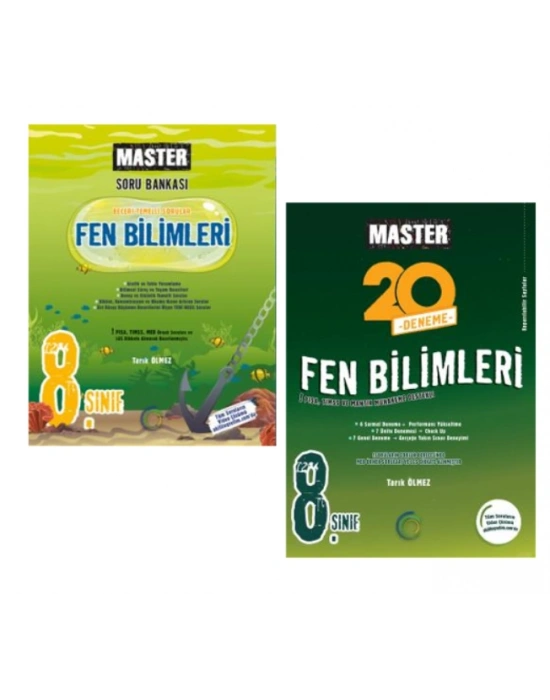 OKYANUS YAYINCILIK 8. Sınıf Master Fen Bilimleri Soru Bankası + Master 20 Fen Bilimleri Denemesi (2 Kitap)