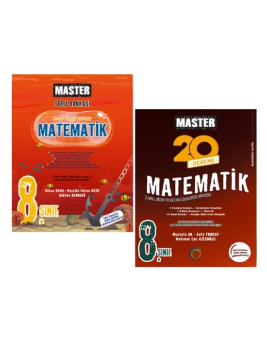 OKYANUS YAYINCILIK 8. Sınıf Master Matematik Soru Bankası + Master 20 Matematik Denemesi (2 Kitap)