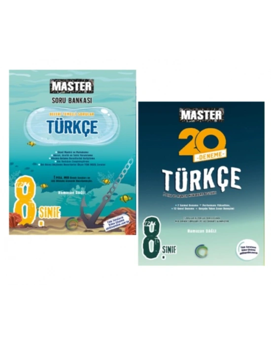 OKYANUS YAYINCILIK 8. Sınıf Master Türkçe Soru Bankası + Master 20 Türkçe Denemesi (2 Kitap)