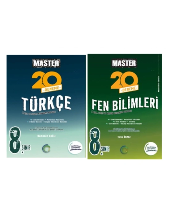 OKYANUS YAYINCILIK 8. Sınıf Master Türkçe  Fen Bilimleri Denemesi (2 Kitap)