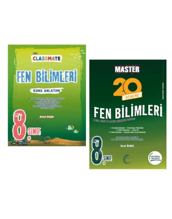 OKYANUS YAYINCILIK 8. Sınıf Classmate Fen Bilimleri Konu Anlatımı + Master 20 Denemesi (2 Kitap)