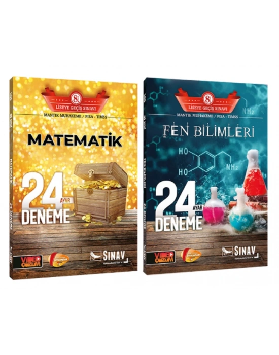 SINAV YAYINLARI LGS Matematik + Fen Bilimleri 24 Ayar Deneme (2 KİTAP)